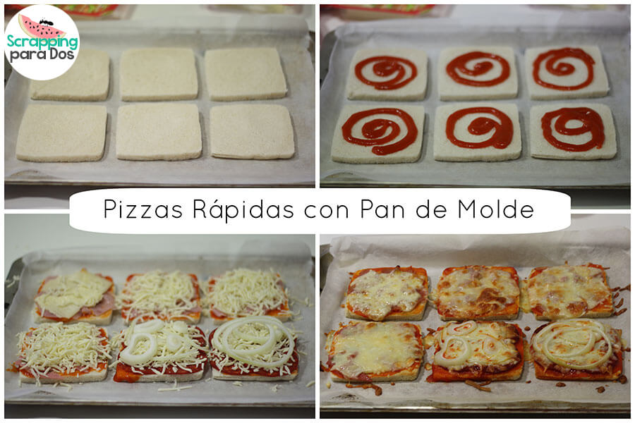 Pizzas hechas con pan de molde