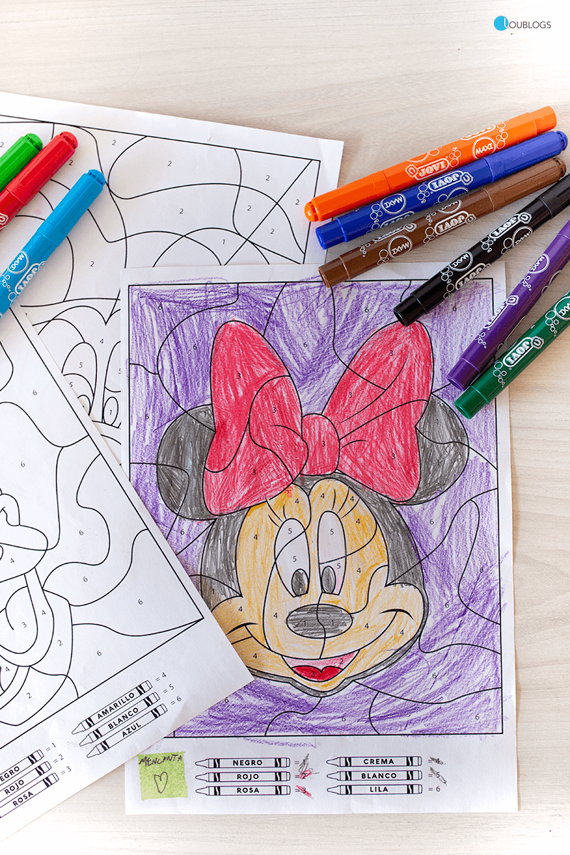 Colorear con números - Dibujos de Disney